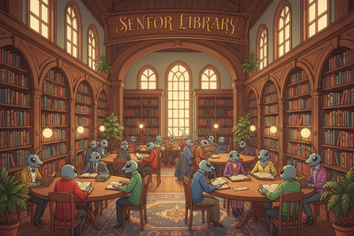 📍📚 Library → learning, book discussions, book publishing